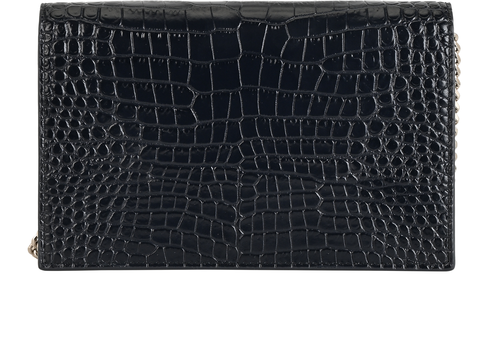 Embossed Kate Tassel Wallet On Chain, &pound;1,200, Handbags, Navy, Leather, Back view